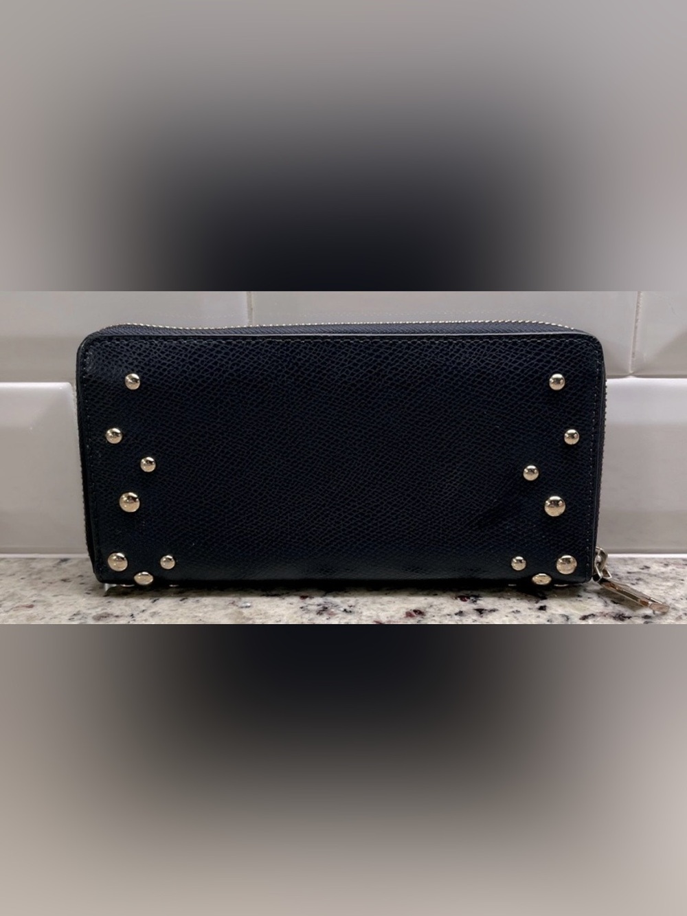 COACH Navy Blue Pebble Leather Gold Stud Dreamer and Wallet Set - Picture 5 of 16